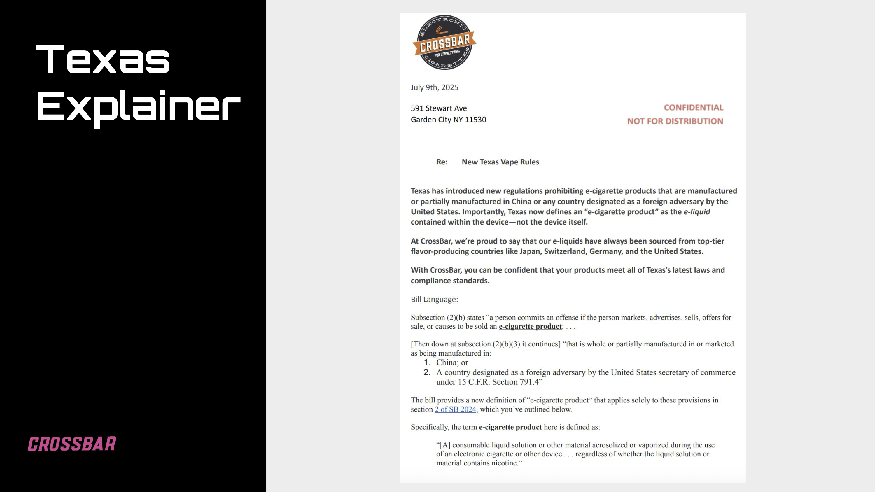 Texas PMTA registry approval